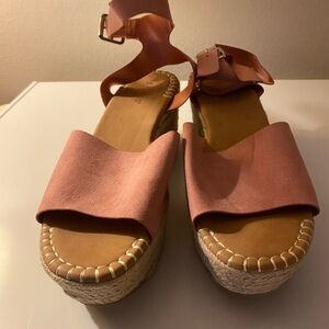 Pink Espadrille Platform Sandals